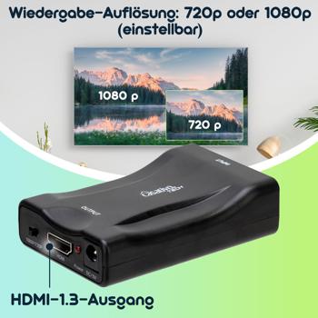 Preview: Scart zu HDMI Konverter / Adapter, 720p / 1080