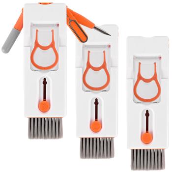 Preview: 3-piece set 11-in-1 cleaning kit for keyboard, smartphone & headphones – multifunctional cleaning set with metal tip, brushes & lens cleaner