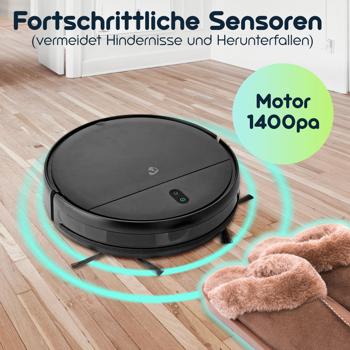 Preview: SmartLife Reinigungsroboter, Saugroboter mit Spot-Modus, Wi-Fi, Android / iOS