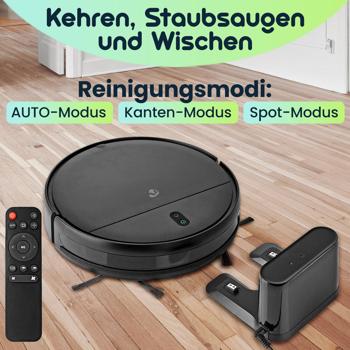 Preview: SmartLife Reinigungsroboter, Saugroboter mit Spot-Modus, Wi-Fi, Android / iOS