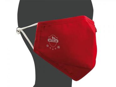 Set di 3 maschere in tessuto per la protezione della bocca e del naso, lavabili, 100% cotone, rosso