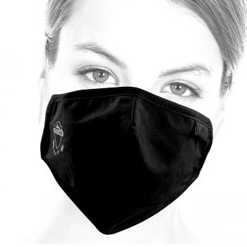 Set di 3 maschere in tessuto per la protezione della bocca e del naso, lavabili, 100% cotone, nero