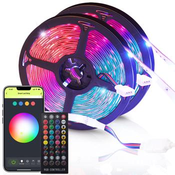 WLAN RGB LED strip with app and sound control, 5 m