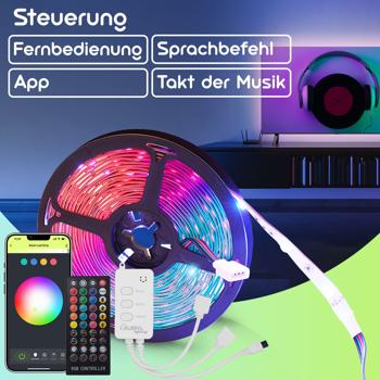 Preview: WLAN-RGB-LED Streifen mit App- und Sound-Steuerung, 5 m