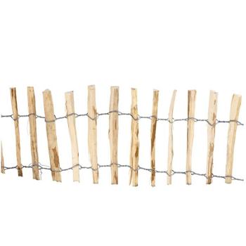 Preview: Hazelnut bed edging, plug fence with posts, 35 x 300 cm, bed edging