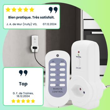 Preview: 3 prises T13 télécommandées – pilotage à distance de vos appareils, longue portée, faciles d’utilisation – économies d’énergie
