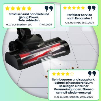 Preview: Akku-Handstaubsauger & Bodensauger 2in1 mit Elektrobürste: 18 kPa Saugkraft, beutellos, 2 Modi – Schmutz & Staub einfach verschwinden lassen