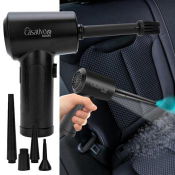 Battery-powered compressed air blower for cleaning and inflating, incl. 5 attachments, 7kPa