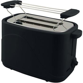 Preview: 2-slot toaster with 7 toasting settings and bread roll attachment, 700 watts, matt black