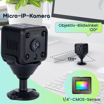Preview: Micro-IP-Kamera Akkubetrieb HD 720p, 120° Weitwinkel, Nachtsicht, WLAN: Diskret, leistungsstark, Sichern Sie Ihr Zuhause jederzeit & überall!