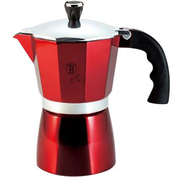 Espresso maker for 3 portions, metallic red
