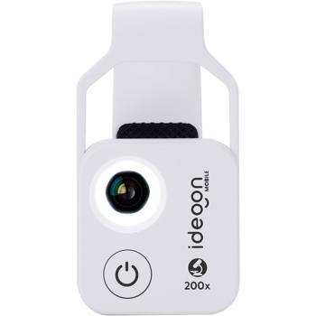 Microscope attachment lens for smartphone/tablet 200x: With 6 LEDs for detailed close-ups, white - Discover the micro world