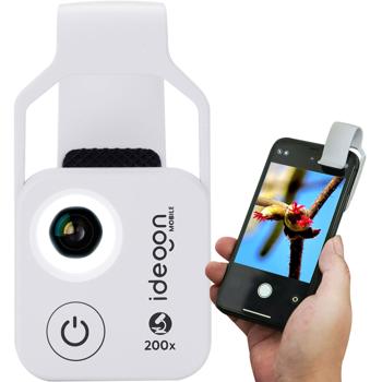 Preview: Microscope attachment lens for smartphone/tablet 200x: With 6 LEDs for detailed close-ups, white - Discover the micro world