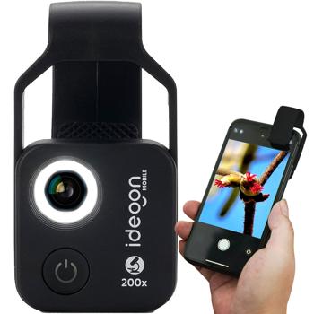 Preview: Microscope attachment lens for smartphone/tablet 200x: With 6 LEDs for detailed close-ups, black - Discover the micro world
