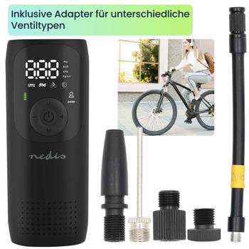 Preview: Battery-powered compressor air pump, 0.1-10.3 bar, digital display, 4000mA, work light