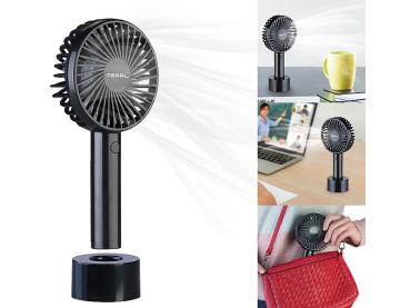 Ventilatore da tavolo e da mano 2in1, funzionamento a batteria e USB, 3 velocità, Ø 95 mm