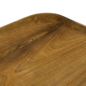 Preview: Large teak bowl, flat and square, 30 x 30cm