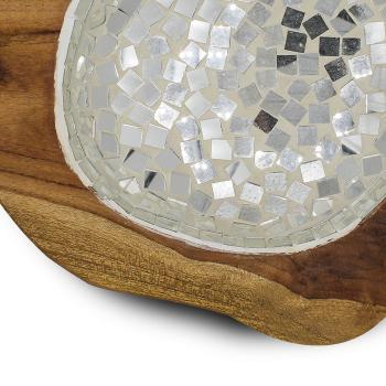 Preview: Teak wood bowl with mirror finish – Handcrafted, modern & durable – For decoration, snacks & gifts – 30 x 30 x 15 cm – Unique piece