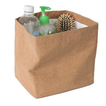 Preview: Aufbewahrungskörbe 2er-Set aus Kork - Robust - Faltbar - Ideal für Bad, Wohnzimmer, Kinderzimmer - 20x16x20cm, 18x14cm - Braun