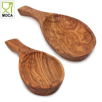 Preview: Bowl leaf shape, tapas bowl, olive wood, set of 2