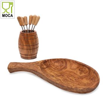 Preview: Tapas set barrel bowl 26 cm +barrel with snack & olive forks 8 pieces
