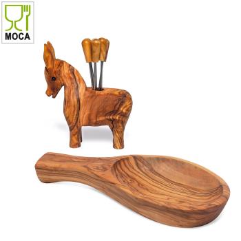 Preview: Tapas set donkey: bowl 22 cm + donkey with snack & olive forks, 8 pieces