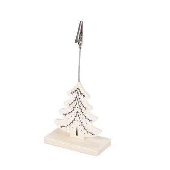 Preview: set of 2 reindeer and Christmas tree clip made of wood, with practical clip for fastening