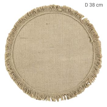 Preview: 2er-Set Runde Jute-Tischmatten mit Fransen-Design - Schutz vor Kratzern & Flecken auf Ess- & Couchtisch - Ø 38 cm - Robust & Langlebig - Beige/Braun Preview: 2er-Set Runde Jute-Tischmatten mit Fransen-Design - Schutz vor Kratzern & Flecken auf Ess- & Couchtisch - Ø 38 cm - Robust & Langlebig - Beige/Braun