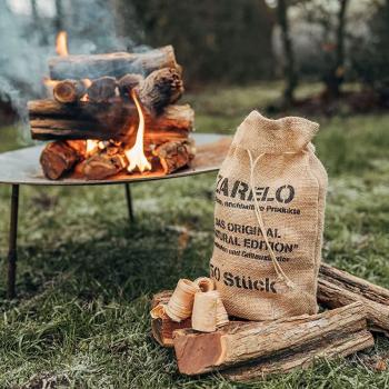 Preview: Allume-feux en bois naturel, 3 sacs de jute de 50 pièces
