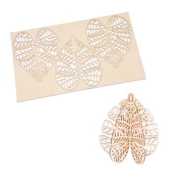 Preview: 3er-Set 3D-Puzzle aus Naturholz - Kreative Bastelarbeit für Jung & Alt - Blatt Ananas Kaktus Motiv - 29,5x17,5cm - Ideal als Dekoration & Geschenk