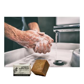 Preview: 3 savons d’Alep véritables – fabrication artisanale en Syrie, 100% naturels, huile d’olive, baies de laurier, végans, doux pour la peau, nourrissants