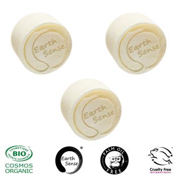 Preview: 3er-Set Festes Bio Shampoo mit Argan-Öl & Jasmin - Palmölfrei nachhaltig handgefertigt - 77% Bio-Öle - Für gesundes Haar - Vegan 60g