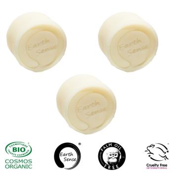 Preview: 3er-Set Festes Bio Shampoo Lavendel-Minze - Palmölfrei, handgefertigt, 77% kaltgepresste Bio-Öle & Arganöl - Nährt & schützt Haar, COSMOS ORGANIC