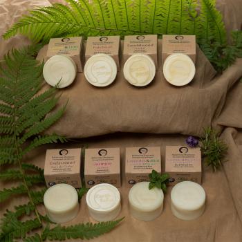 Preview: 3er-Set Festes Bio Shampoo Patchouli-Duft - Palmölfrei - Handgefertigt mit Argan-Öl & 77% kaltgepressten Ölen - Vegan, nachhaltig, 60g