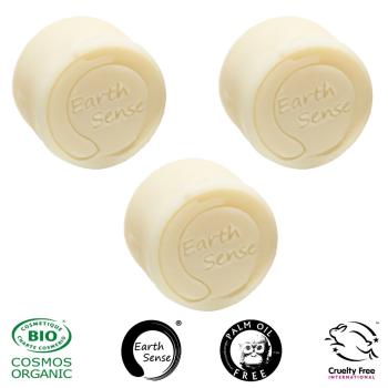 Preview: 3er-Set festes Bio Shampoo mit Zitrone & Limette - Palmölfrei, handgefertigt mit 77% kaltgepressten Ölen & Argan-Öl - 60g pro Stück - Vegan