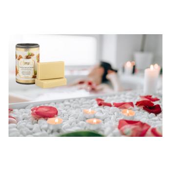 Preview: 6er-Set Palastseife Honig und Mandel - Handgeschnitten, luxuriös - 75g Stück - Hochwertige Inhaltsstoffe für Spa-Momente & Geschenk - Beige/Gold