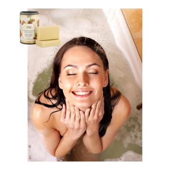 Preview: 6er-Set Palastseife Honig und Mandel - Handgeschnitten, luxuriös - 75g Stück - Hochwertige Inhaltsstoffe für Spa-Momente & Geschenk - Beige/Gold