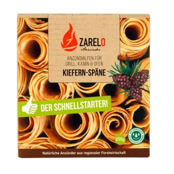 Preview: 3er-Set Grillanzünder aus Kiefernspänen - Schnelles Feuer mit angenehmem Duft & wenig Rauch - Für Kamin & Grill - 3 Boxen je 250g