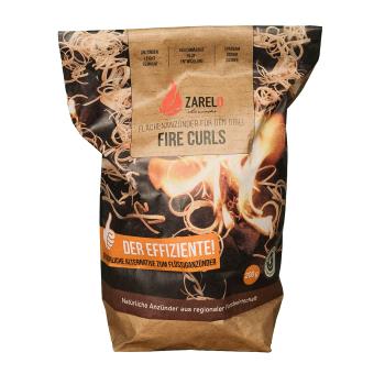 Preview: 3er-Set Firecurls Holz Anzünder - Schnell entflammbar für Grill & Kamin - Kiefernholz, 3x200g - Made in Germany, FSC 100%, DIN EN 1860-3