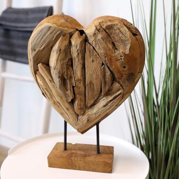 Preview: Sculpture cœur en bois de teck Preview: Sculpture cœur en bois de teck