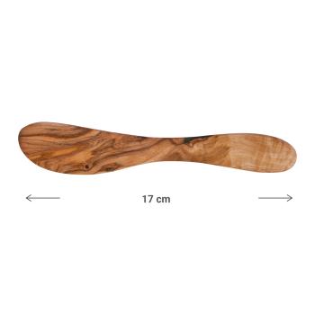 Preview: Buttermesser Olivenholz - Streichmesser für Brot & Brötchen - 17cm - Handgefertigt, rustikales Design, Unikat, aus Italien, MOCA-zertifiziert