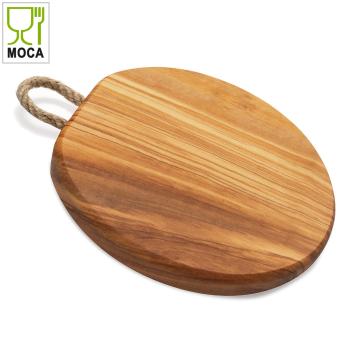 Preview: Planche ronde avec corde, 18 x 1,5 cm, bois d’olivier