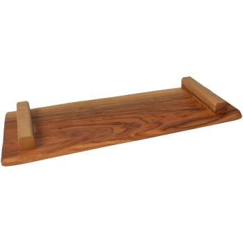 Preview: Elegant olive wood sushi board: 13x28x1.5 cm, with feet, handmade - serving platter for sushi & antipasti, natural elegance & style