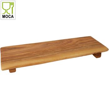 Preview: Elegant olive wood sushi board: 13x28x1.5 cm, with feet, handmade - serving platter for sushi & antipasti, natural elegance & style