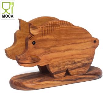 Preview: Portatovaglioli, portatovaglioli, cinghiale, 16x7x9cm, legno d’ulivo