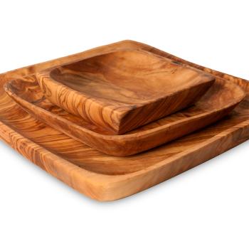 Preview: 3 square bowls, olive wood, 11 x 11cm, 15 x 15 cm, 20 x 20 cm Preview: 3 square bowls, olive wood, 11 x 11cm, 15 x 15 cm, 20 x 20 cm
