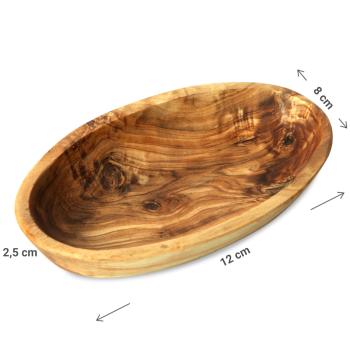 Preview: Coupelle ovale en bois d’olivier, veinage, 12 x 8 x 2,5 cm Preview: Coupelle ovale en bois d’olivier, veinage, 12 x 8 x 2,5 cm