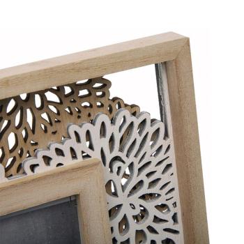 Preview: Cadre photo, motif ajouré, brun, blanc, 10 x 15 cm