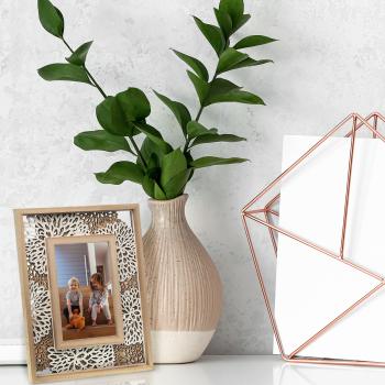 Preview: Cadre photo, motif ajouré, brun, blanc, 10 x 15 cm