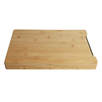 Preview: Planche à découper en bambou avec récupérateur en mélamine, 38 x 26 x 3,5 cm